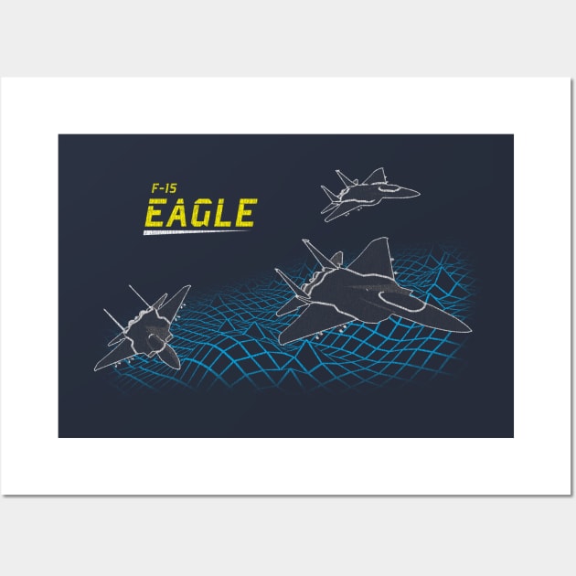 Vintage F-15 Eagle Fighter Jet Wall Art by patrickkingart